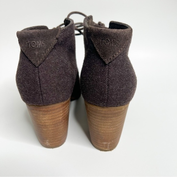 Toms Brown Suede & Fabric Rounded Lace Up Boots size 8.5 - Picture 5 of 10
